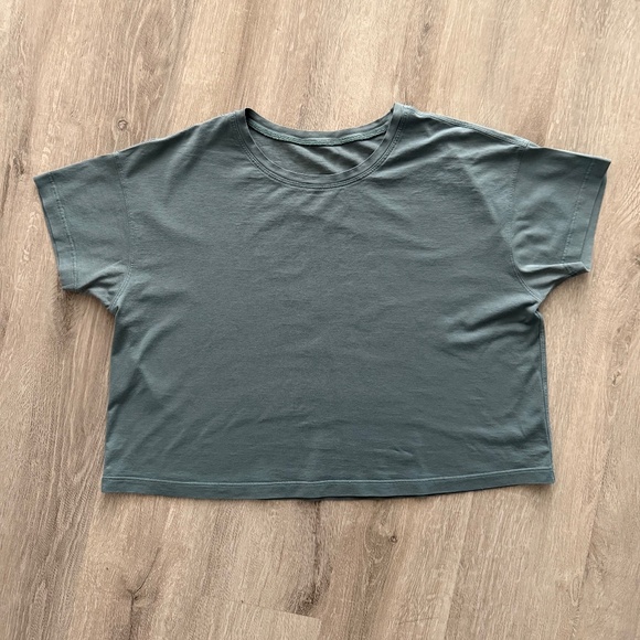 lululemon Women’s Cates T-Shirt Sage Short Sleeve Pima Cotton Large - Picture 1 of 5